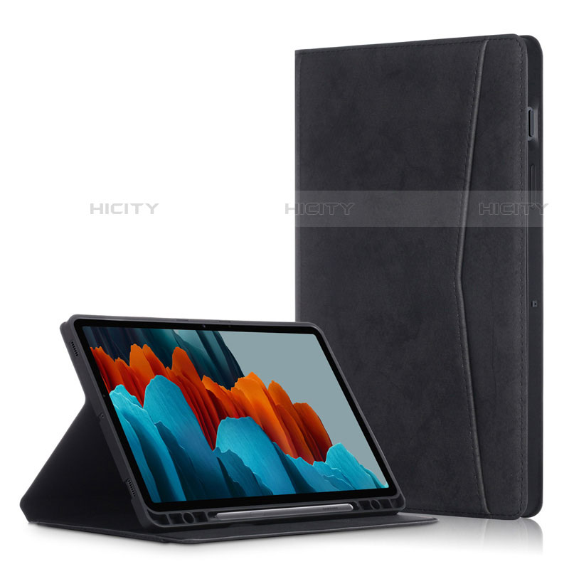 Handytasche Stand Schutzhülle Flip Leder Hülle L06 für Samsung Galaxy Tab S7 11 Wi-Fi SM-T870 Schwarz