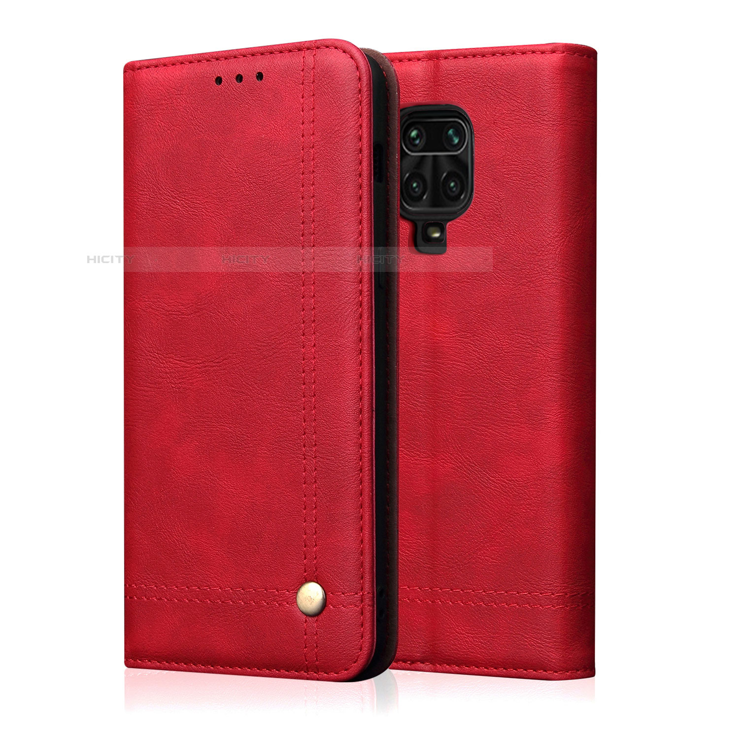 Handytasche Stand Schutzhülle Flip Leder Hülle L06 für Xiaomi Redmi Note 9S Rot