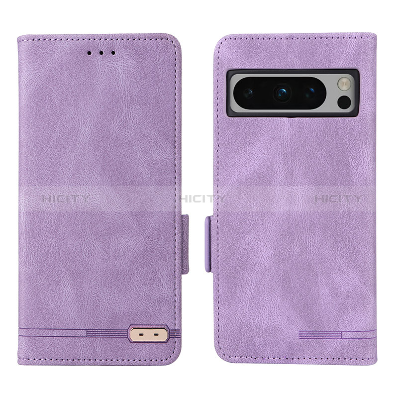 Handytasche Stand Schutzhülle Flip Leder Hülle L06Z für Google Pixel 8 Pro 5G Violett Plus