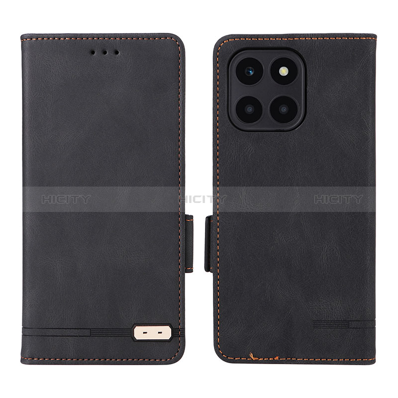 Handytasche Stand Schutzhülle Flip Leder Hülle L06Z für Huawei Honor X6a Schwarz Plus