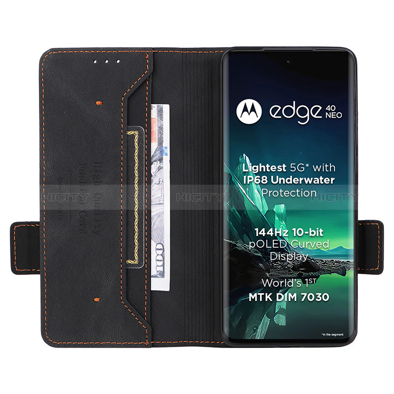 Handytasche Stand Schutzhülle Flip Leder Hülle L06Z für Motorola Moto Edge 40 Neo 5G groß