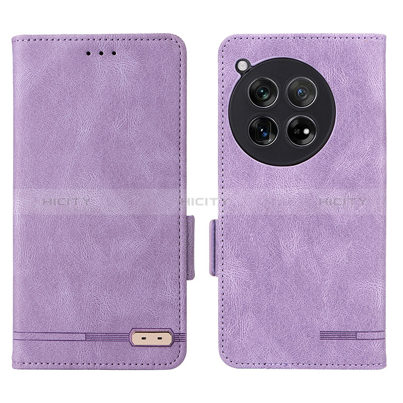 Handytasche Stand Schutzhülle Flip Leder Hülle L06Z für OnePlus 12 5G Violett Plus