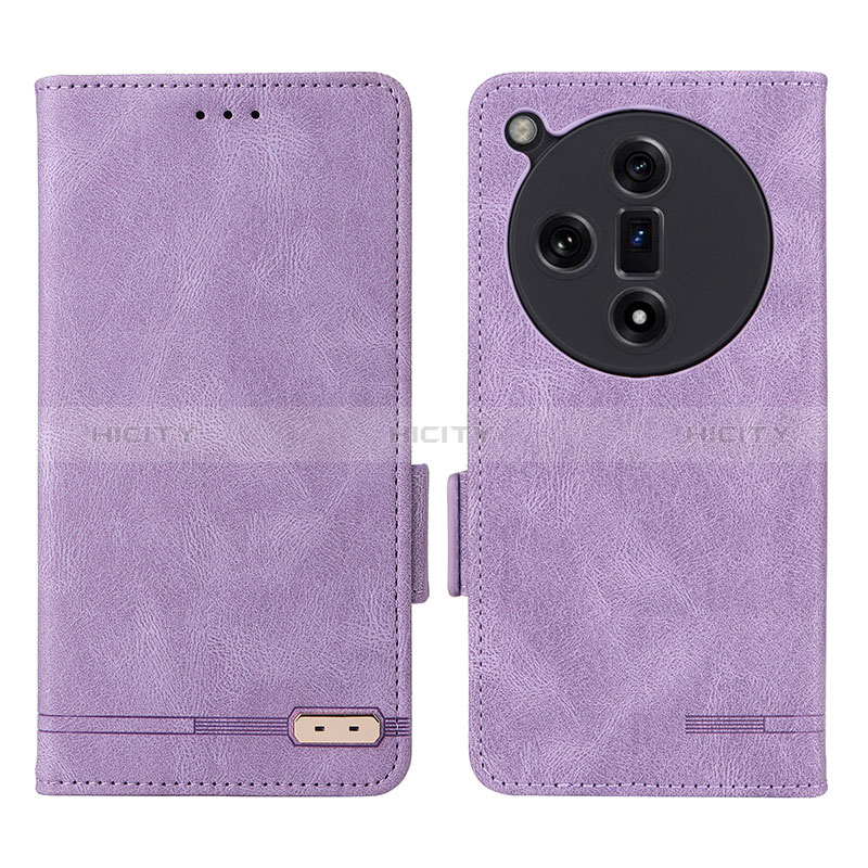 Handytasche Stand Schutzhülle Flip Leder Hülle L06Z für Oppo Find X7 5G Violett Plus