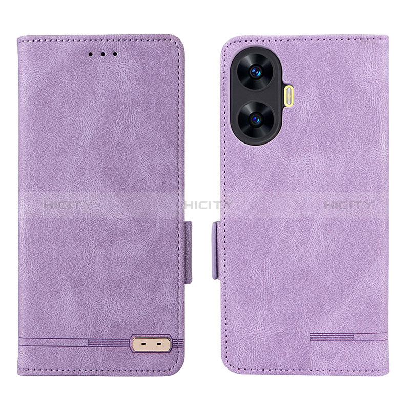 Handytasche Stand Schutzhülle Flip Leder Hülle L06Z für Realme C55 Violett Plus