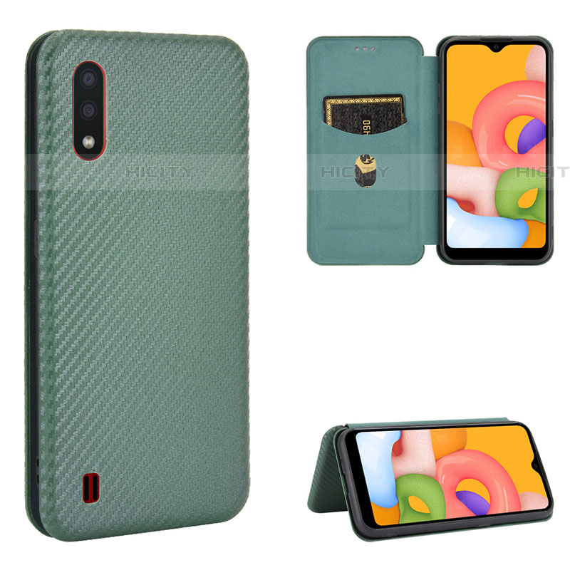 Handytasche Stand Schutzhülle Flip Leder Hülle L06Z für Samsung Galaxy A01 SM-A015 groß