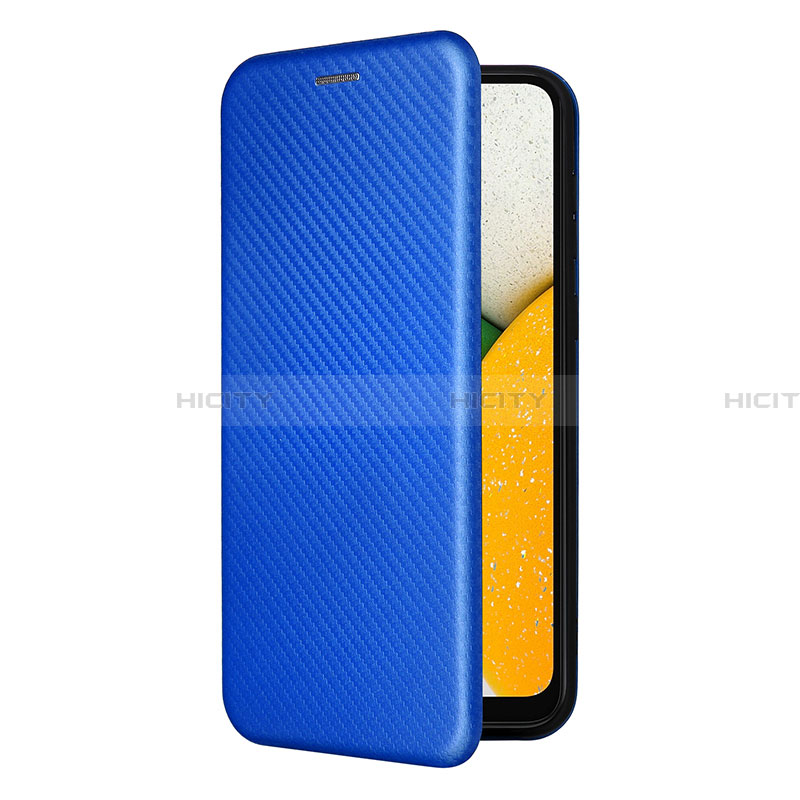 Handytasche Stand Schutzhülle Flip Leder Hülle L06Z für Samsung Galaxy A03 Core Blau Plus