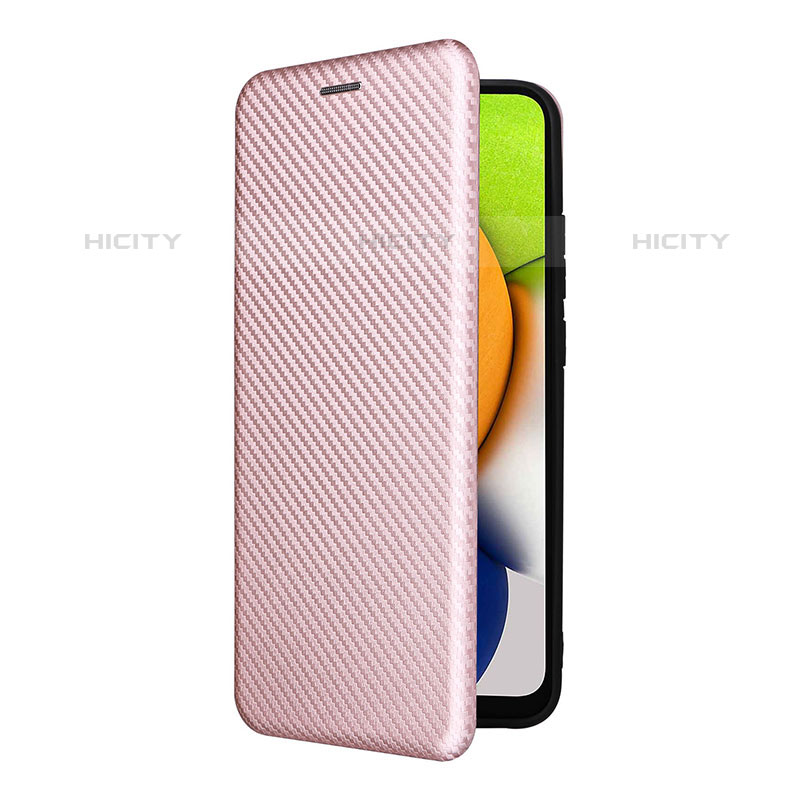 Handytasche Stand Schutzhülle Flip Leder Hülle L06Z für Samsung Galaxy A03 Rosegold