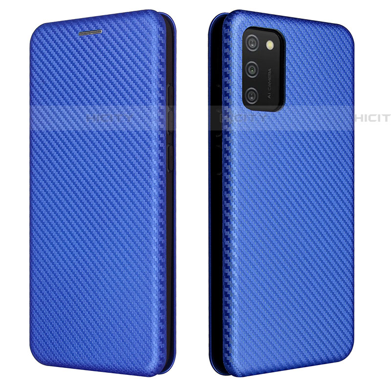 Handytasche Stand Schutzhülle Flip Leder Hülle L06Z für Samsung Galaxy A03s Blau Plus