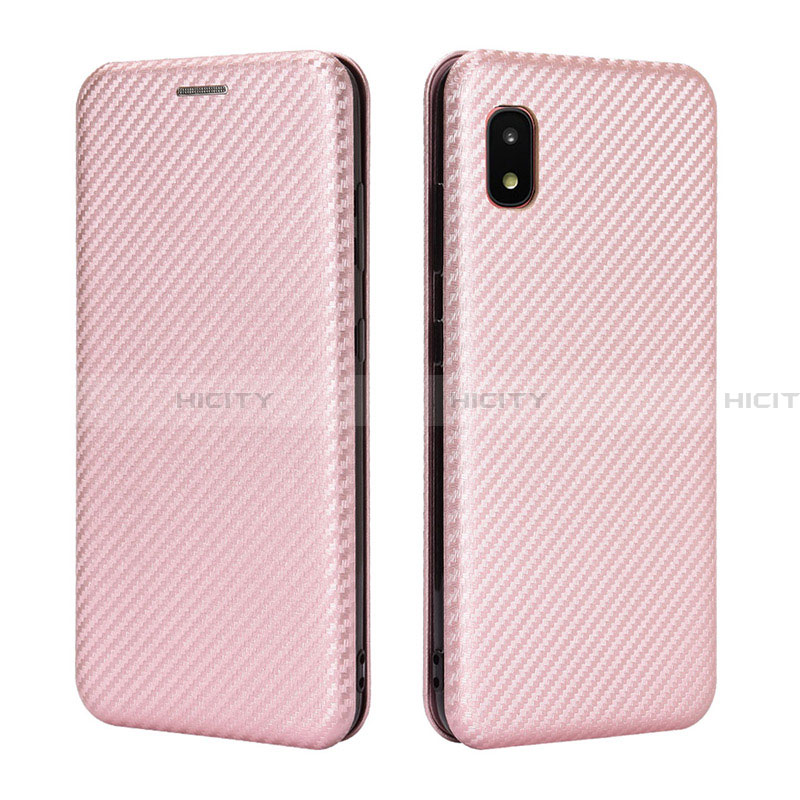 Handytasche Stand Schutzhülle Flip Leder Hülle L06Z für Samsung Galaxy A21 SC-42A Rosegold Plus