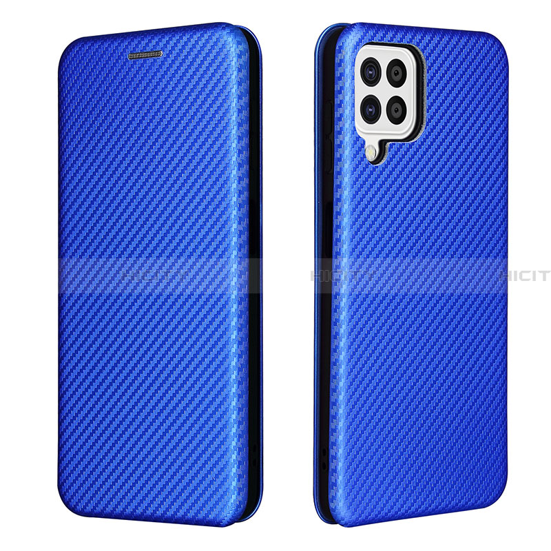 Handytasche Stand Schutzhülle Flip Leder Hülle L06Z für Samsung Galaxy A22 4G Blau