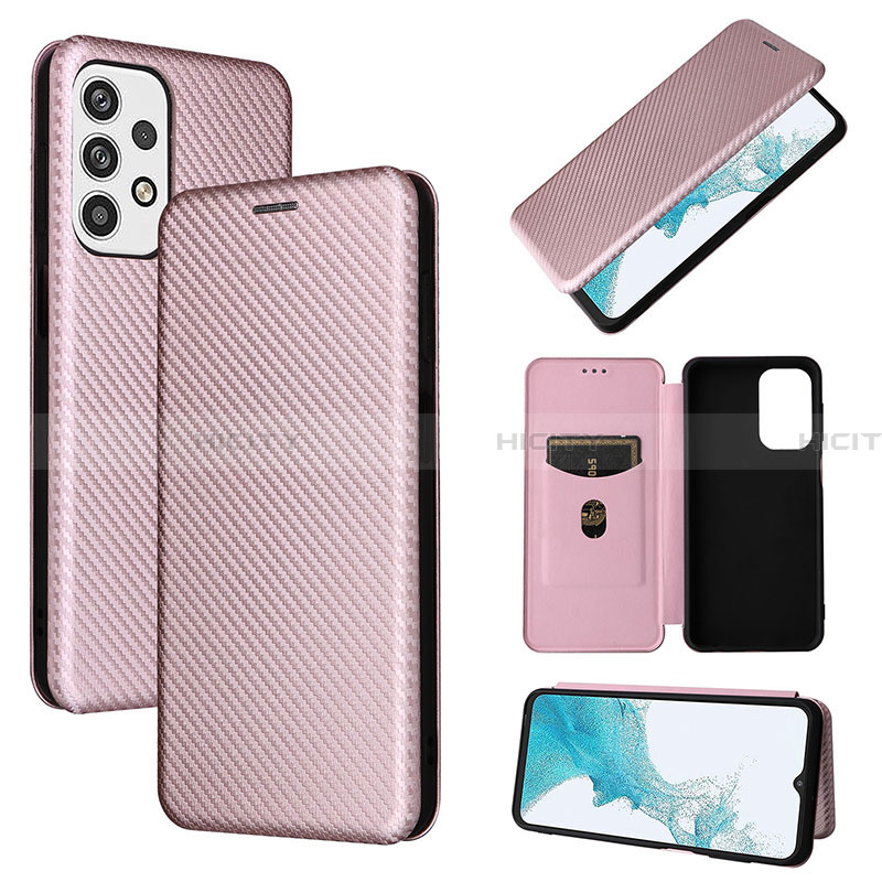 Handytasche Stand Schutzhülle Flip Leder Hülle L06Z für Samsung Galaxy A23 4G Rosegold