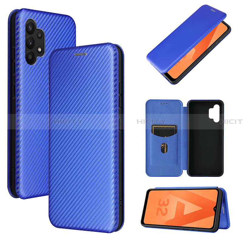 Handytasche Stand Schutzhülle Flip Leder Hülle L06Z für Samsung Galaxy A32 5G Blau