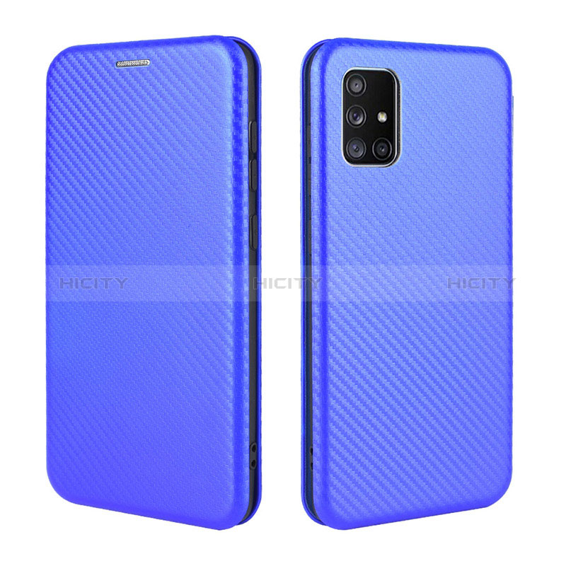 Handytasche Stand Schutzhülle Flip Leder Hülle L06Z für Samsung Galaxy A51 5G Blau Plus