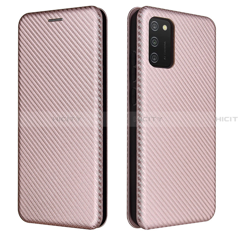 Handytasche Stand Schutzhülle Flip Leder Hülle L06Z für Samsung Galaxy F02S SM-E025F Rosegold Plus