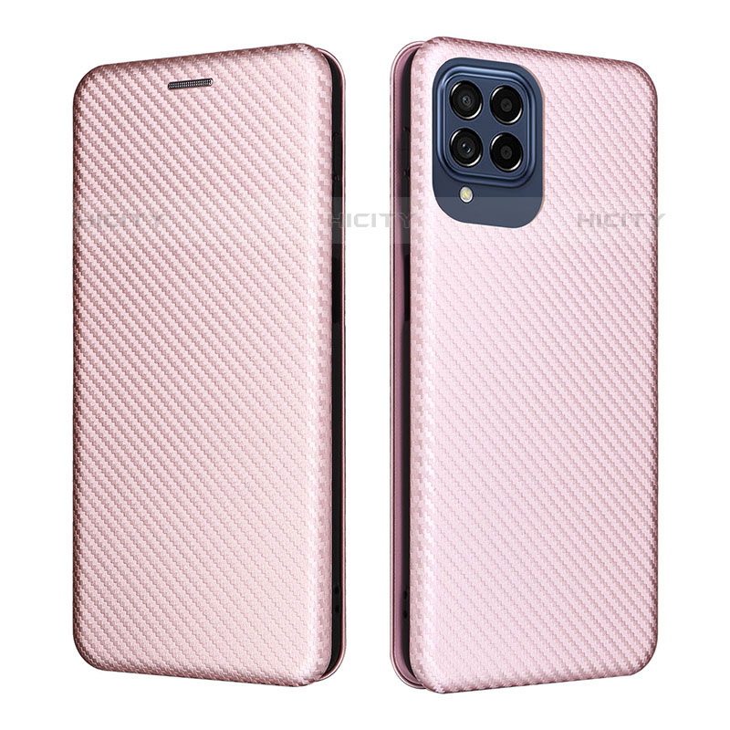 Handytasche Stand Schutzhülle Flip Leder Hülle L06Z für Samsung Galaxy M53 5G Rosegold