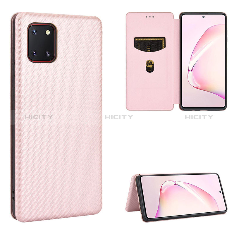 Handytasche Stand Schutzhülle Flip Leder Hülle L06Z für Samsung Galaxy M60s Rosegold Plus