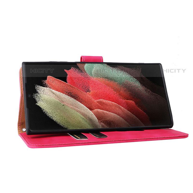 Handytasche Stand Schutzhülle Flip Leder Hülle L06Z für Samsung Galaxy S23 Ultra 5G groß