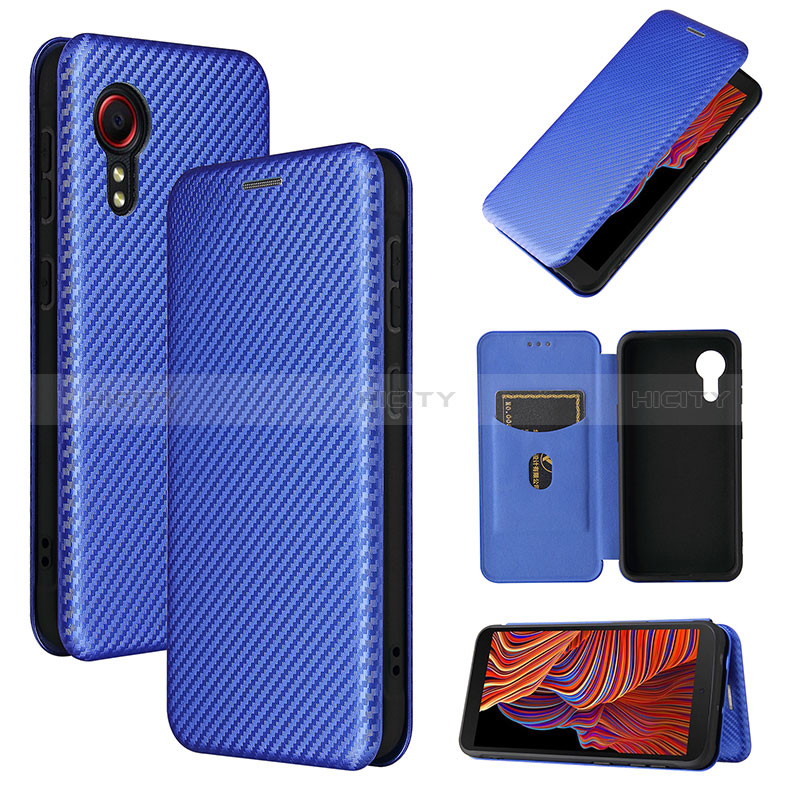 Handytasche Stand Schutzhülle Flip Leder Hülle L06Z für Samsung Galaxy XCover 5 SM-G525F Blau