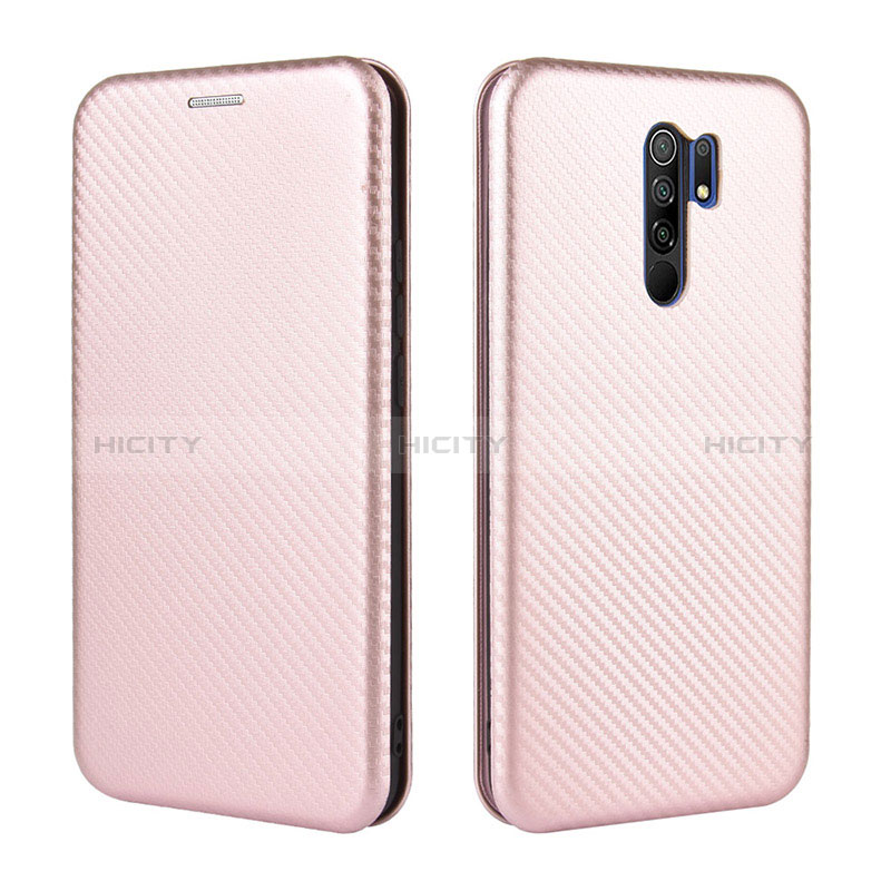 Handytasche Stand Schutzhülle Flip Leder Hülle L06Z für Xiaomi Redmi 9 Prime India Rosegold Plus