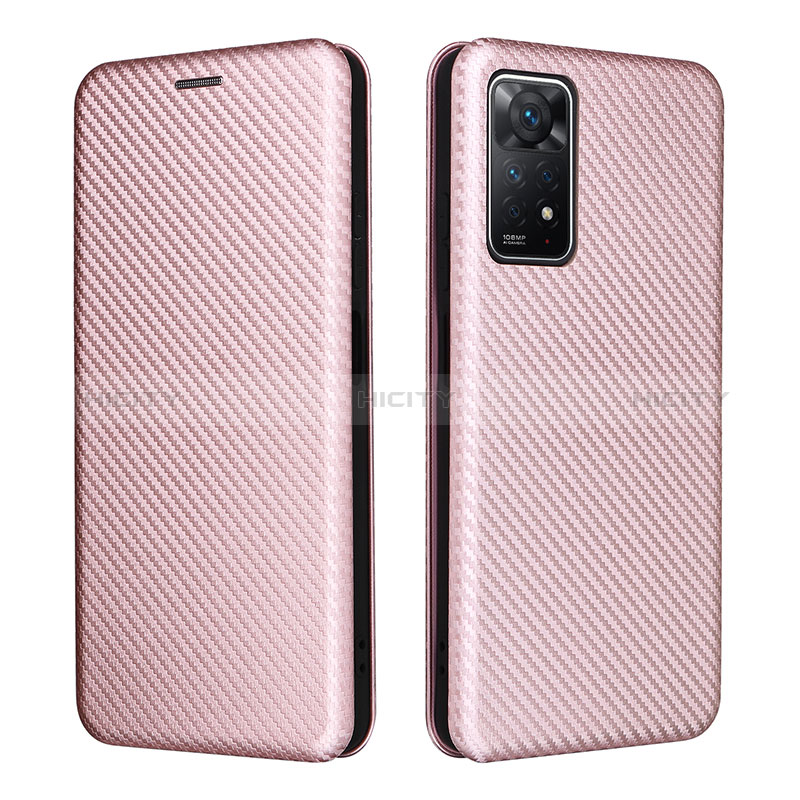 Handytasche Stand Schutzhülle Flip Leder Hülle L06Z für Xiaomi Redmi Note 11 Pro 4G Rosegold