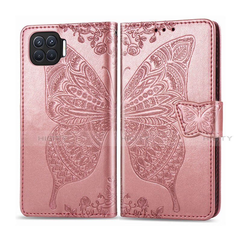 Handytasche Stand Schutzhülle Flip Leder Hülle L07 für Oppo Reno4 F Rosegold