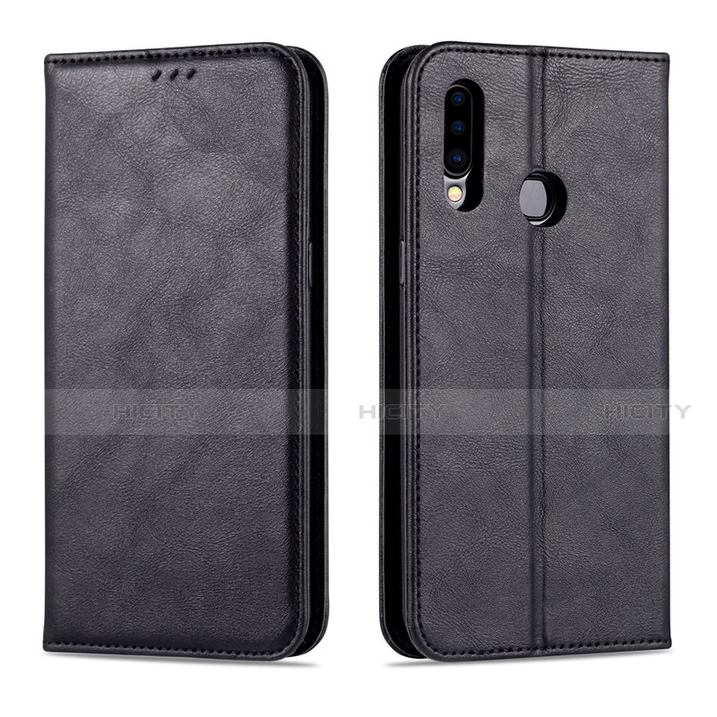 Handytasche Stand Schutzhülle Flip Leder Hülle L07 für Samsung Galaxy A20s Schwarz