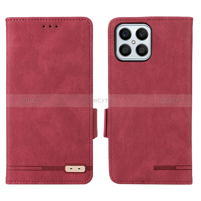 Handytasche Stand Schutzhülle Flip Leder Hülle L07Z für Huawei Honor X8 4G Rot