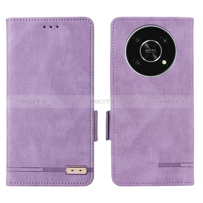 Handytasche Stand Schutzhülle Flip Leder Hülle L07Z für Huawei Honor X9 5G Violett