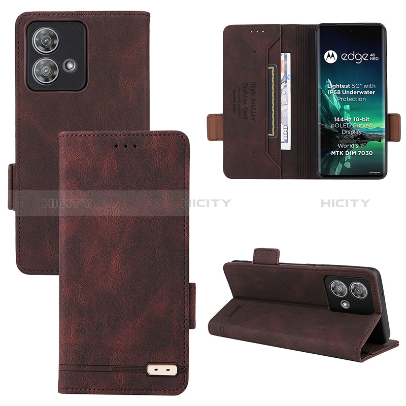 Handytasche Stand Schutzhülle Flip Leder Hülle L07Z für Motorola Moto Edge 40 Neo 5G groß