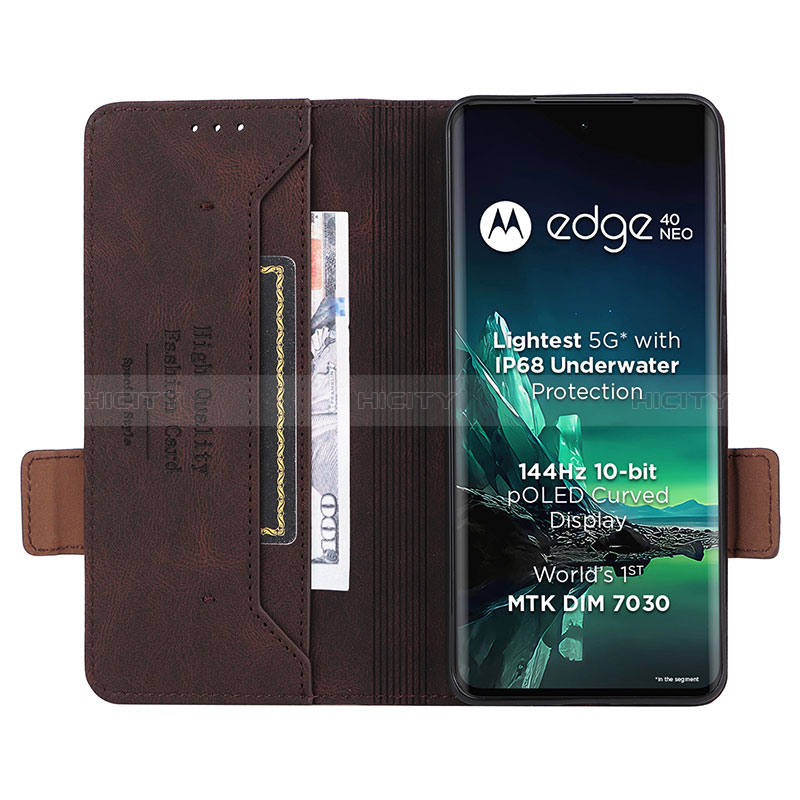 Handytasche Stand Schutzhülle Flip Leder Hülle L07Z für Motorola Moto Edge 40 Neo 5G