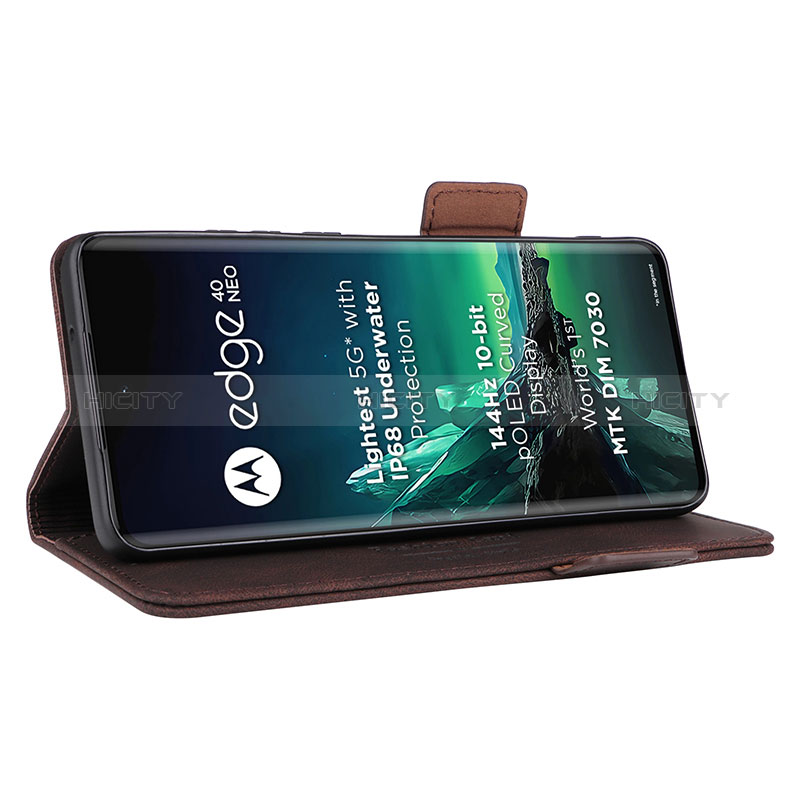 Handytasche Stand Schutzhülle Flip Leder Hülle L07Z für Motorola Moto Edge 40 Neo 5G groß