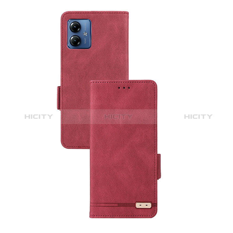 Handytasche Stand Schutzhülle Flip Leder Hülle L07Z für Motorola Moto G14 Rot Plus