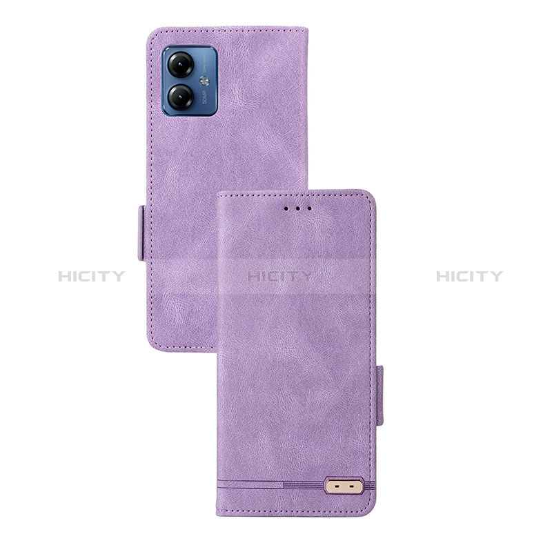 Handytasche Stand Schutzhülle Flip Leder Hülle L07Z für Motorola Moto G14 Violett Plus