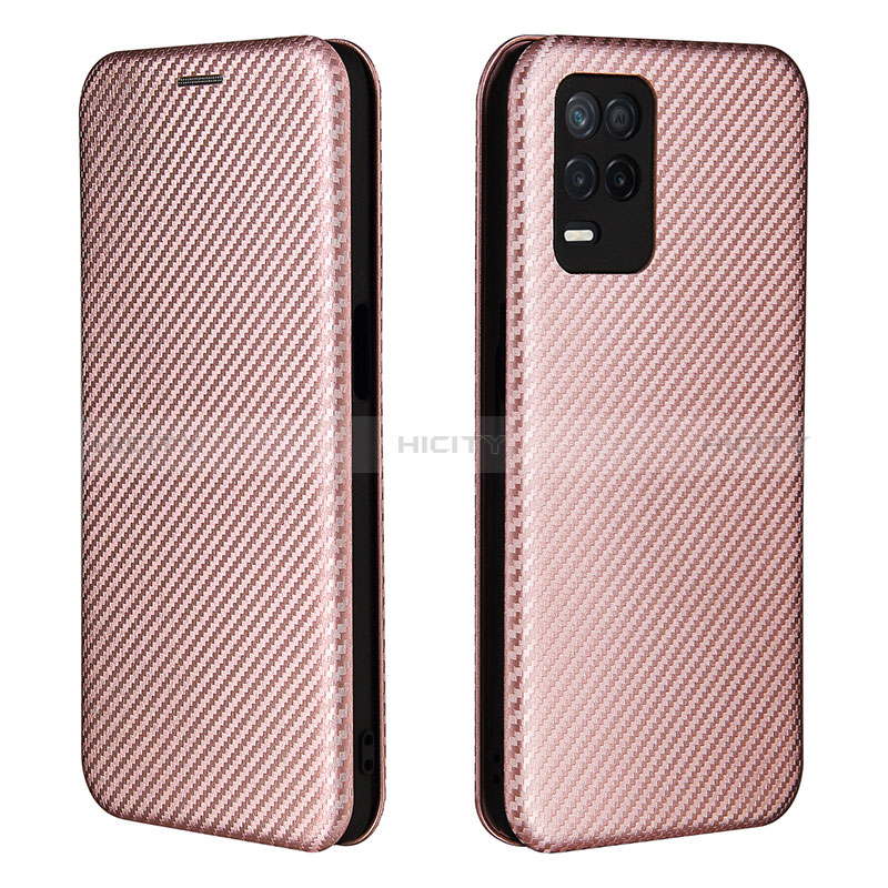 Handytasche Stand Schutzhülle Flip Leder Hülle L07Z für Realme 8 5G Rosegold