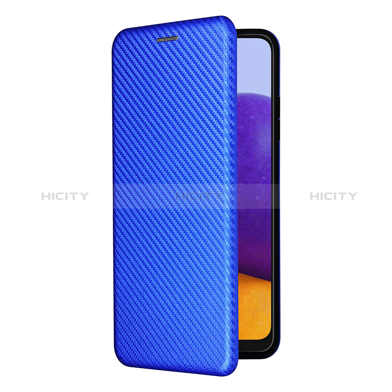 Handytasche Stand Schutzhülle Flip Leder Hülle L07Z für Samsung Galaxy A22s 5G Blau Plus