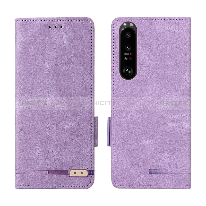 Handytasche Stand Schutzhülle Flip Leder Hülle L07Z für Sony Xperia 1 III Violett