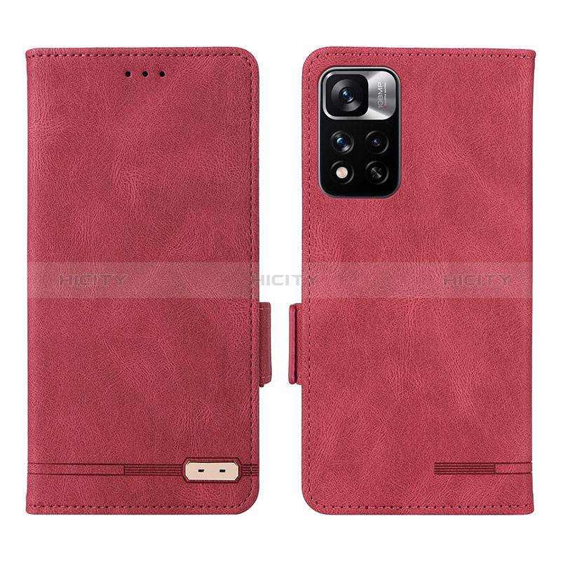 Handytasche Stand Schutzhülle Flip Leder Hülle L07Z für Xiaomi Redmi Note 11 Pro+ Plus 5G Rot Plus