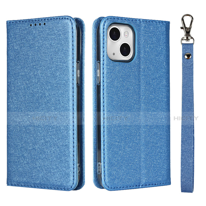 Handytasche Stand Schutzhülle Flip Leder Hülle L08 für Apple iPhone 13 Blau