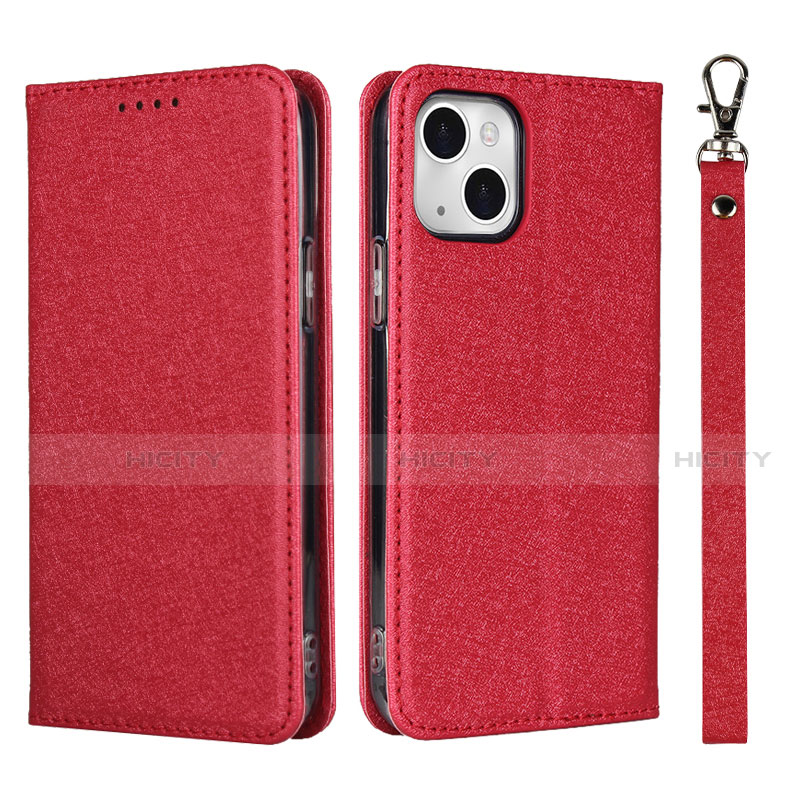 Handytasche Stand Schutzhülle Flip Leder Hülle L08 für Apple iPhone 13 Mini Rot