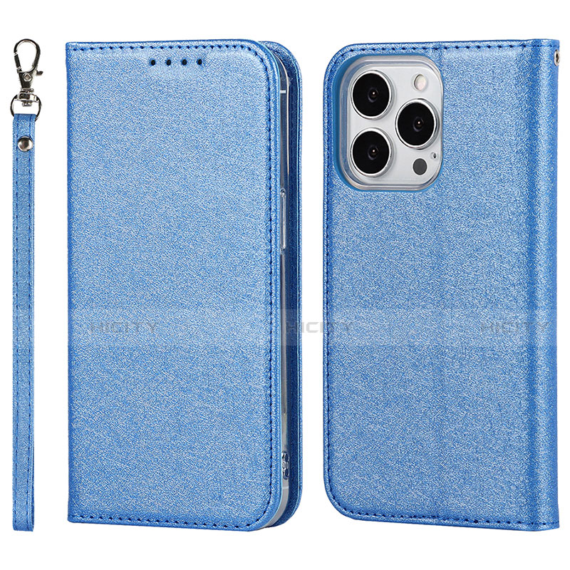 Handytasche Stand Schutzhülle Flip Leder Hülle L08 für Apple iPhone 13 Pro Blau