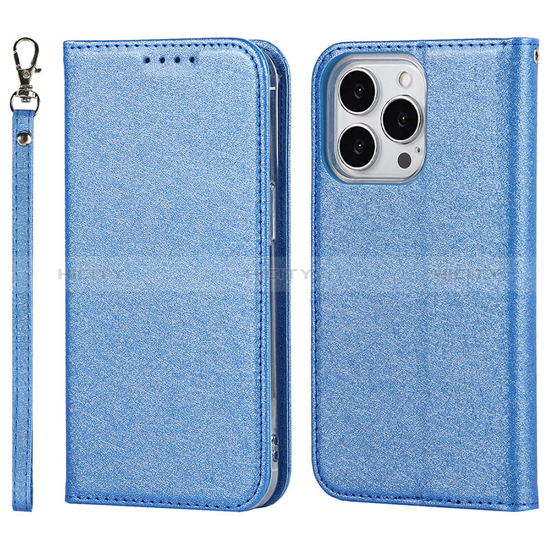 Handytasche Stand Schutzhülle Flip Leder Hülle L08 für Apple iPhone 14 Pro Max Blau Plus