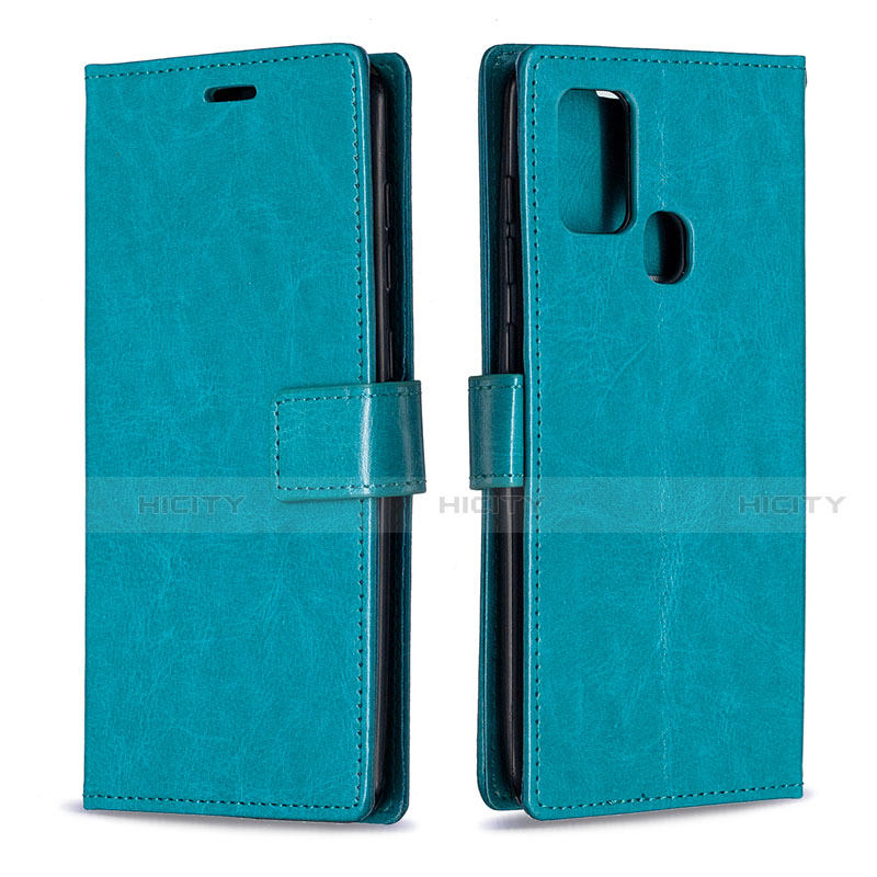 Handytasche Stand Schutzhülle Flip Leder Hülle L08 für Samsung Galaxy A21s Hellblau