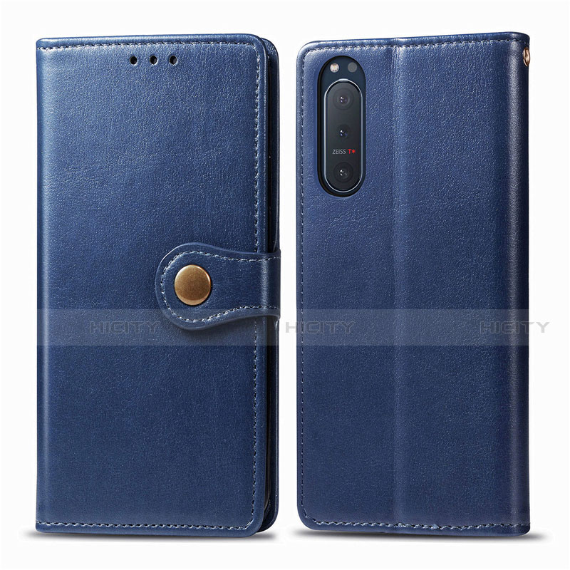 Handytasche Stand Schutzhülle Flip Leder Hülle L08 für Sony Xperia 5 II Blau