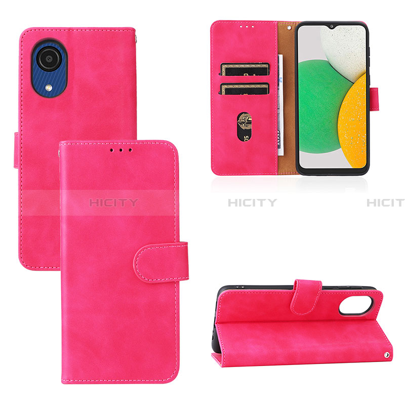 Handytasche Stand Schutzhülle Flip Leder Hülle L08Z für Samsung Galaxy A03 Core Pink Plus