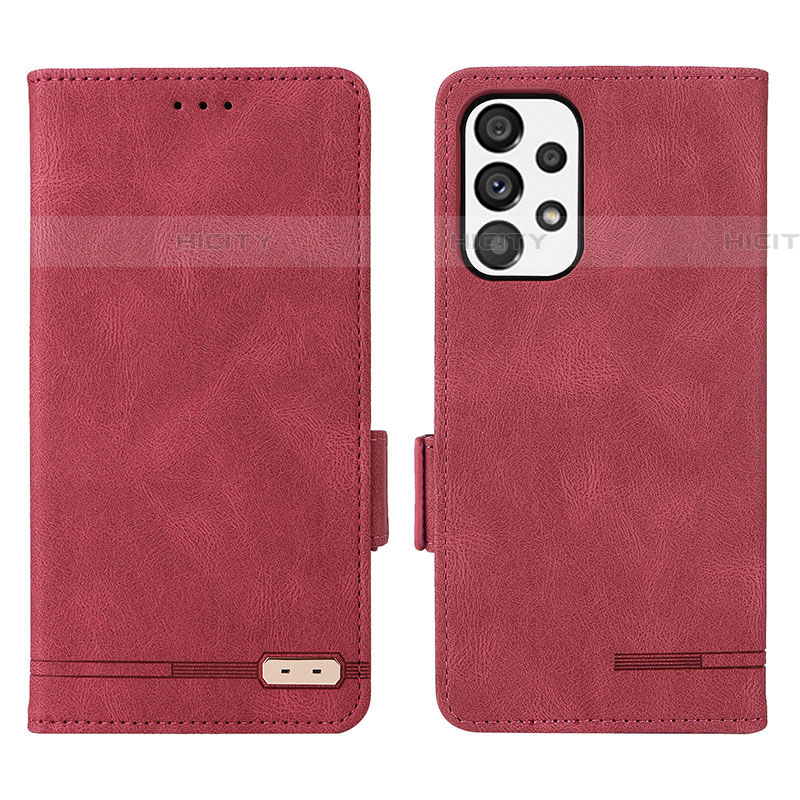 Handytasche Stand Schutzhülle Flip Leder Hülle L08Z für Samsung Galaxy A73 5G Rot