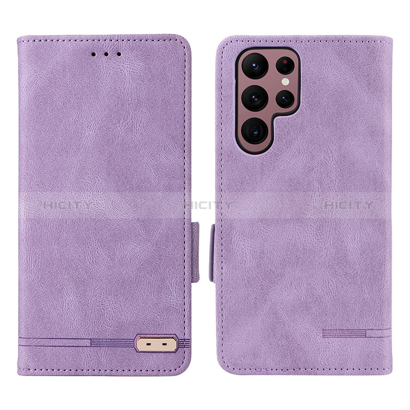 Handytasche Stand Schutzhülle Flip Leder Hülle L08Z für Samsung Galaxy S24 Ultra 5G Violett