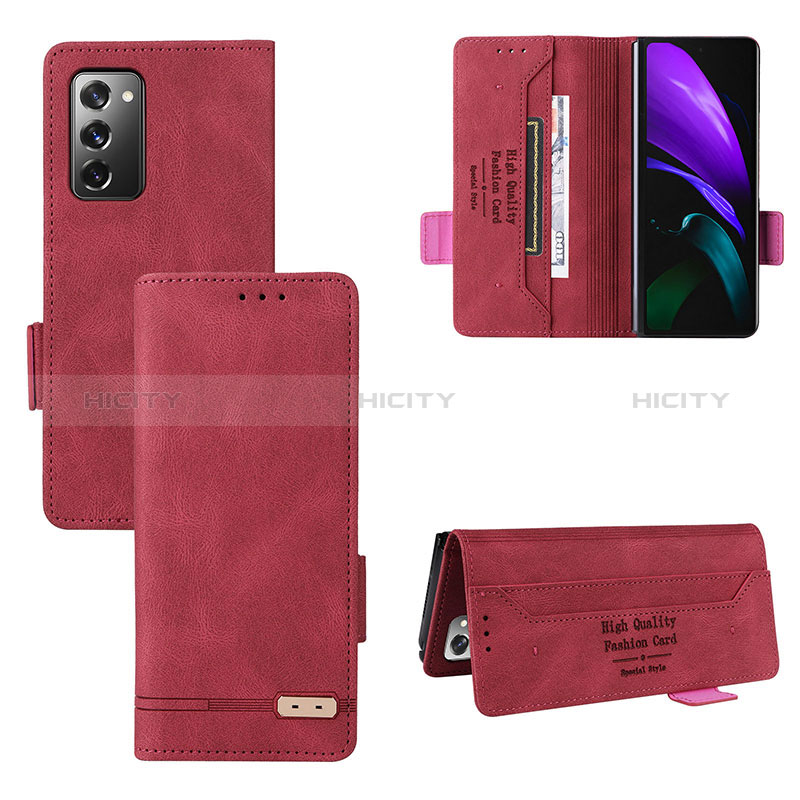 Handytasche Stand Schutzhülle Flip Leder Hülle L08Z für Samsung Galaxy Z Fold2 5G Rot