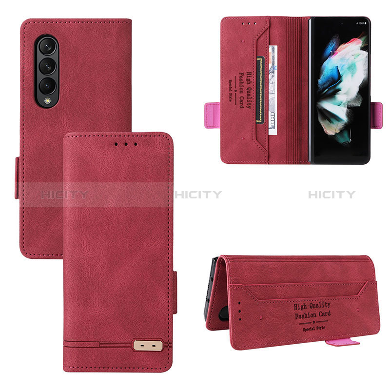 Handytasche Stand Schutzhülle Flip Leder Hülle L08Z für Samsung Galaxy Z Fold3 5G groß