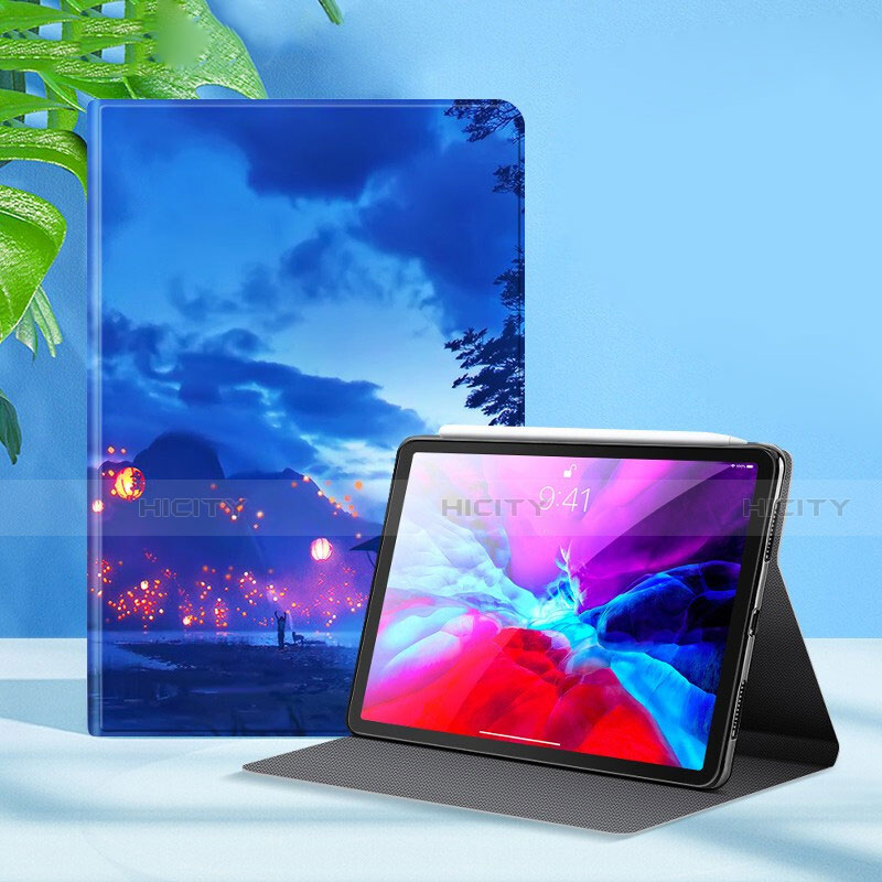 Handytasche Stand Schutzhülle Flip Leder Hülle L09 für Apple iPad Pro 12.9 (2021) Blau Plus