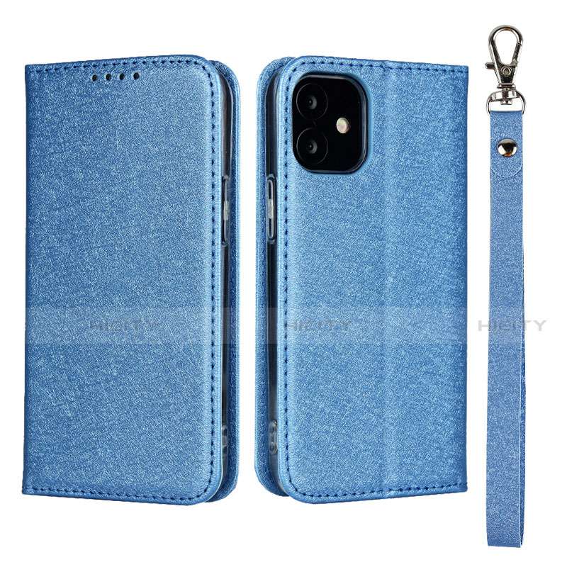 Handytasche Stand Schutzhülle Flip Leder Hülle L09 für Apple iPhone 12 Hellblau Plus